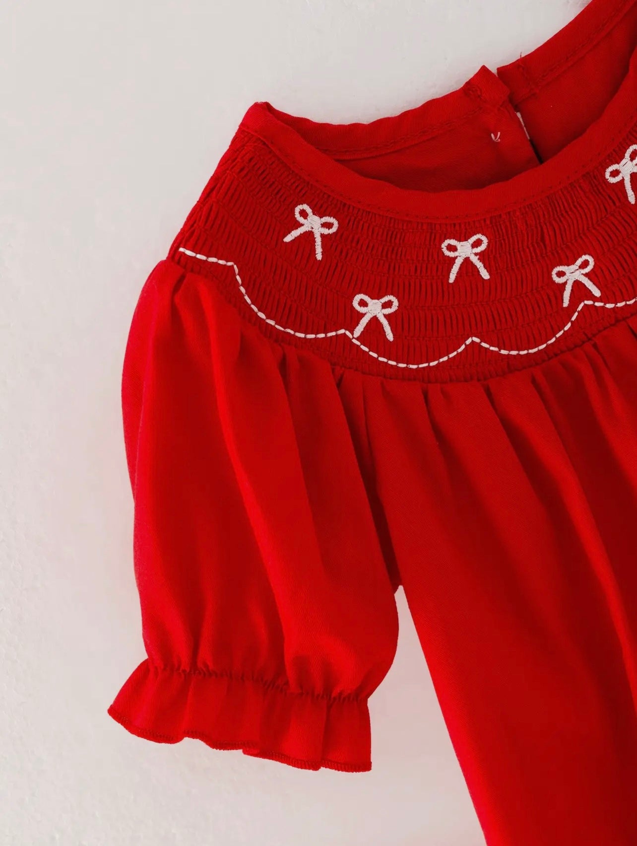 Baby Girls Red Bow Bubble