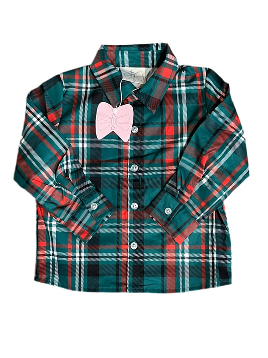 Boys Plaid Button Up